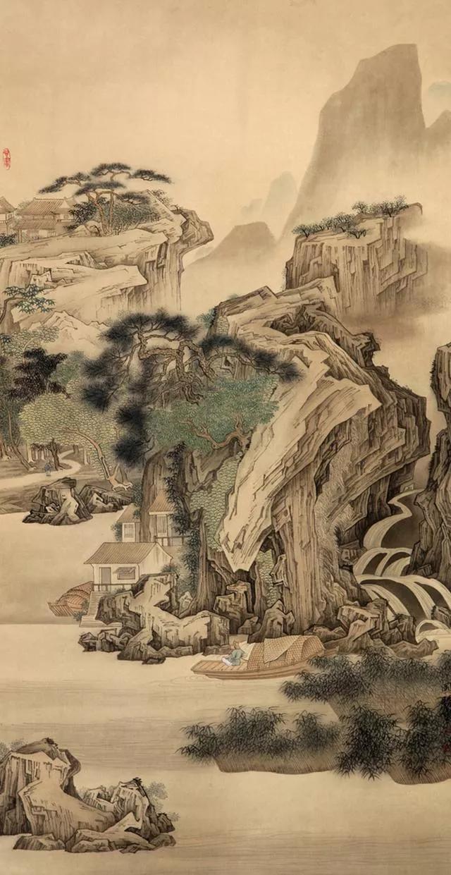 中国山水画名家作品欣赏书,清代山水画名家作品集一册