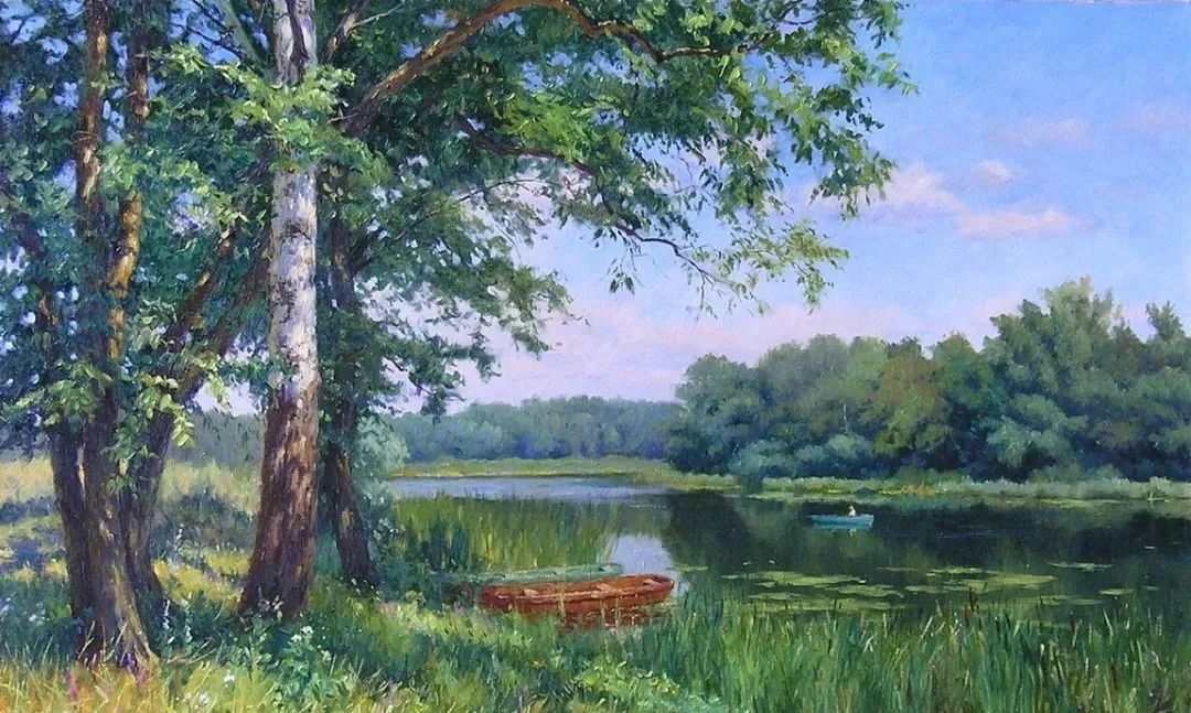 光影很强的油画风景,这油画太美了把光影画到了极致