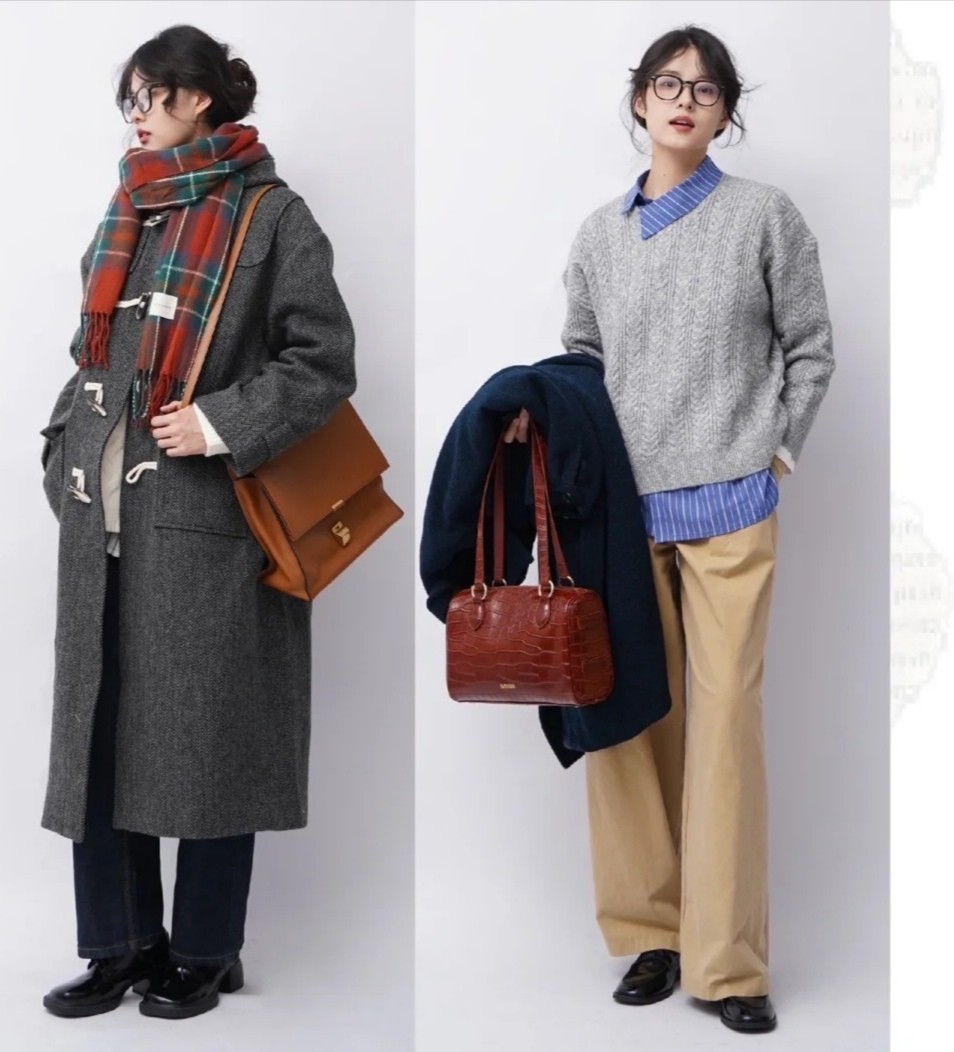 冬天长大衣搭配高级感,气质冬季穿搭长衣长裤
