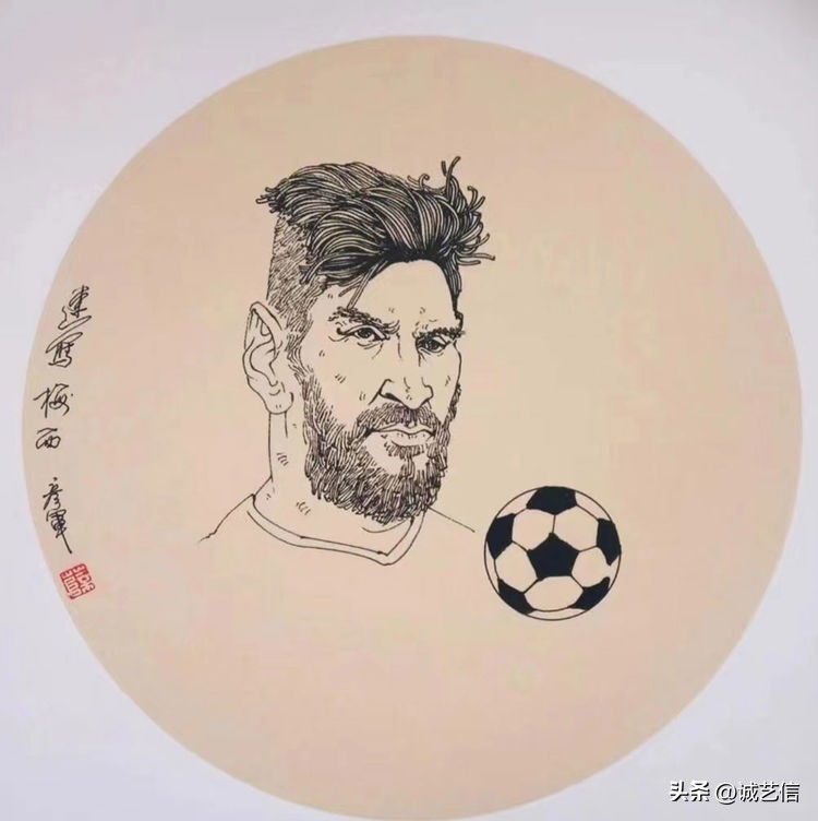 卡塔尔梅西漫画海报,梅西拿着美洲杯来卡塔尔的漫画