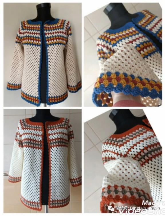 钩针短款开衫编织图解,钩针编织衣服成人开衫教程完整的
