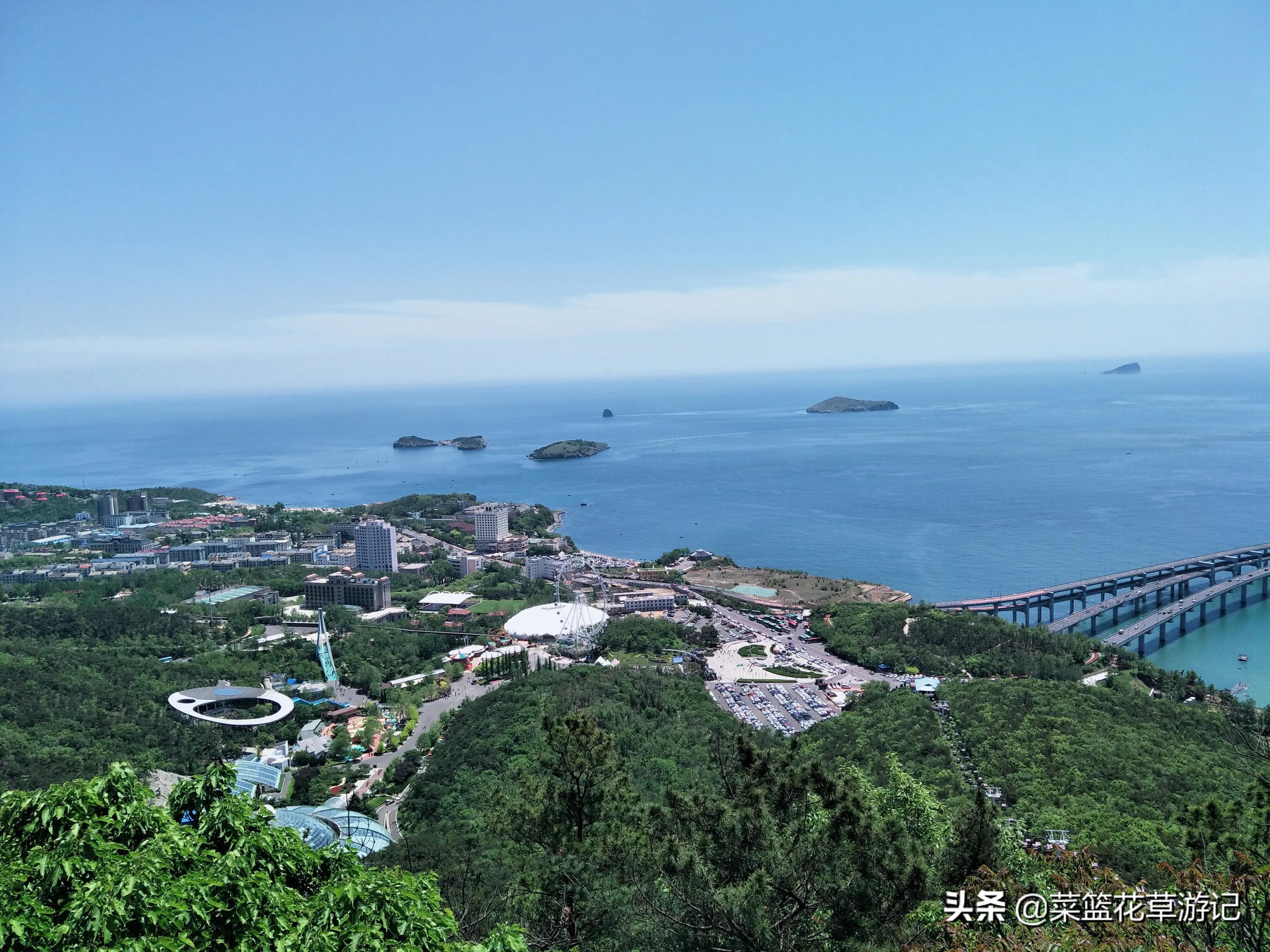 夕阳西下大连跨海大桥最佳观景地,大连莲花山观景台跨海大桥视频