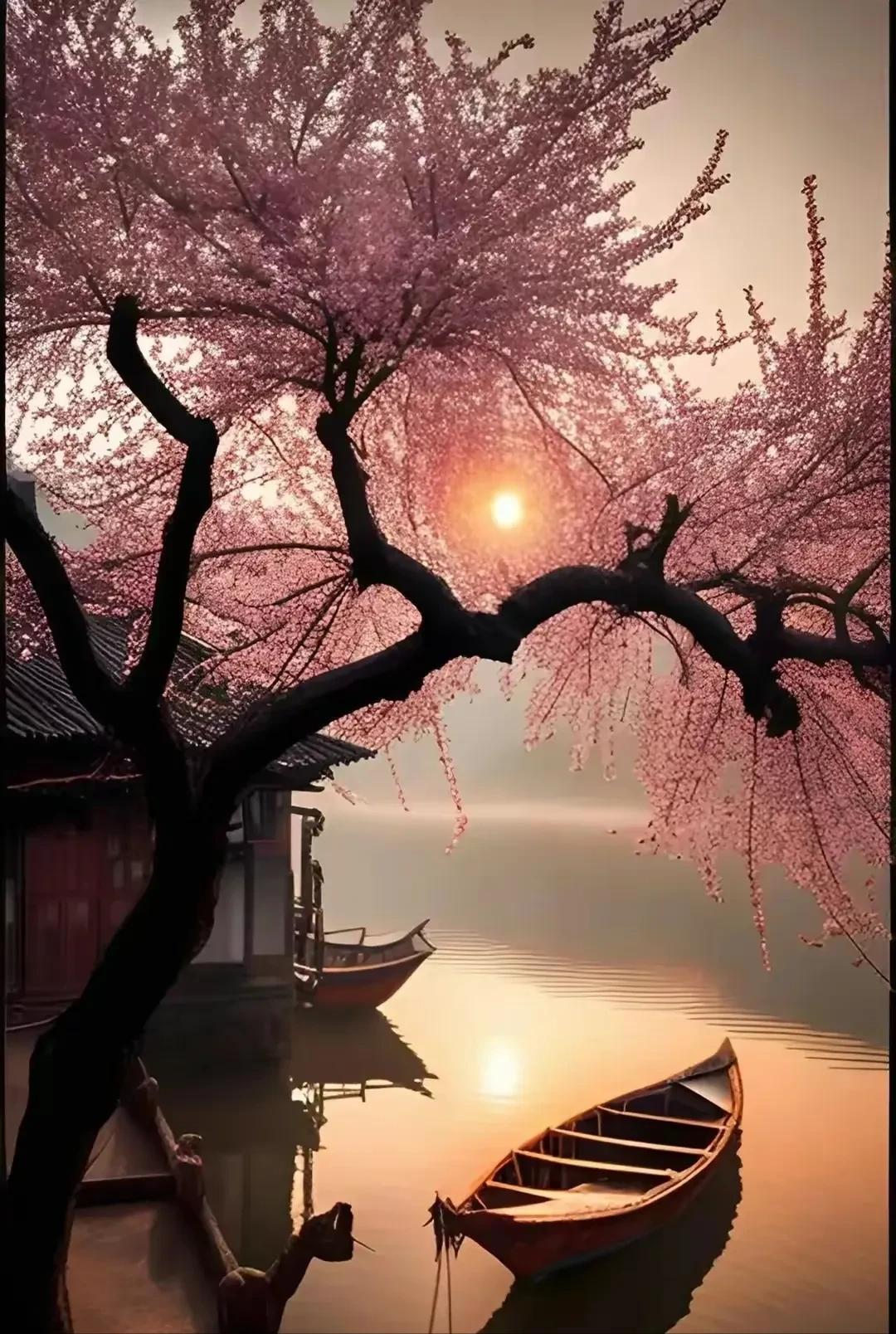 展现了江南水乡绝美意境的诗词,烟雨如江南山水如墨染歌词