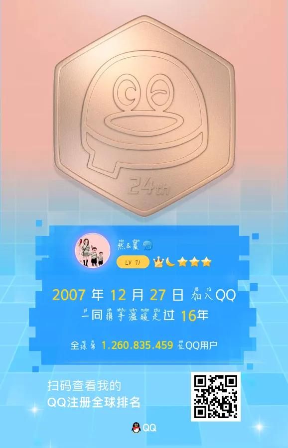 QQ今天2月10号24岁啦