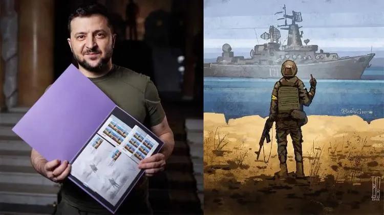 乌克兰发行的纪念邮票莫斯科号,乌克兰邮票莫斯科