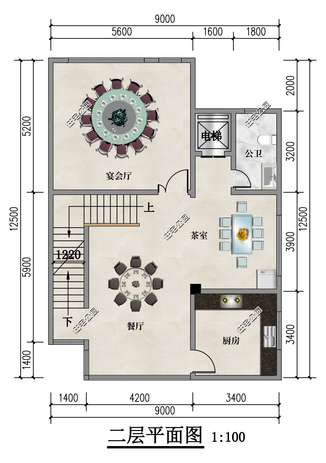 90平米四层农村自建房现代,四层自建房120平方图平顶