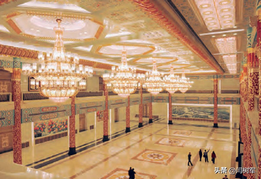 大会堂金色大厅柱子,林徽因设计天安门广场