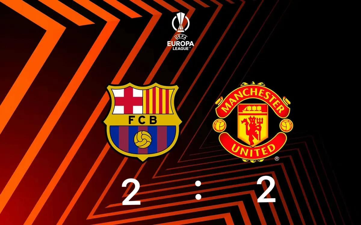 欧联杯巴萨2-2平曼联,欧联杯最新战报曼联巴萨