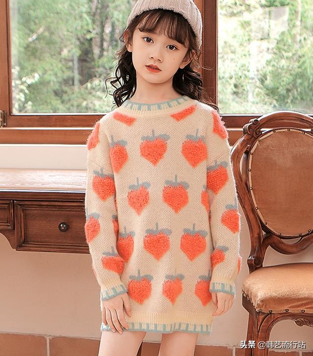 今年女童装最流行毛衣的款式,童装男童针织衫毛衣间色款