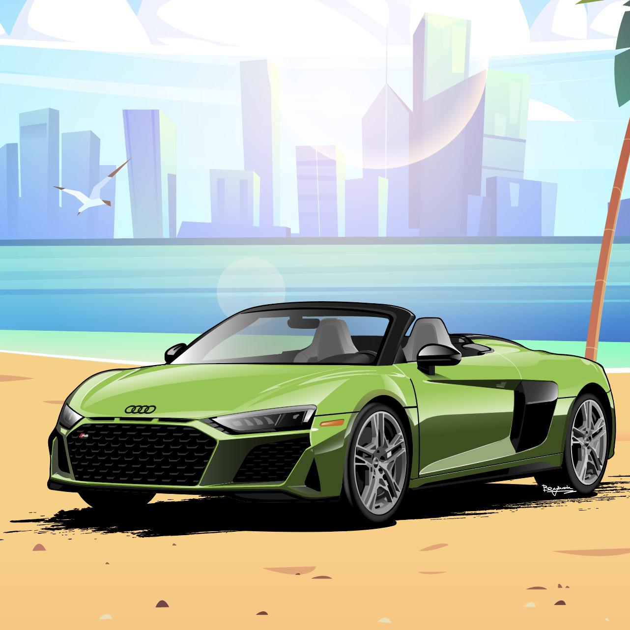 奥迪r82022款黑武士手机壁纸,奥迪r8spyder超清壁纸来一套