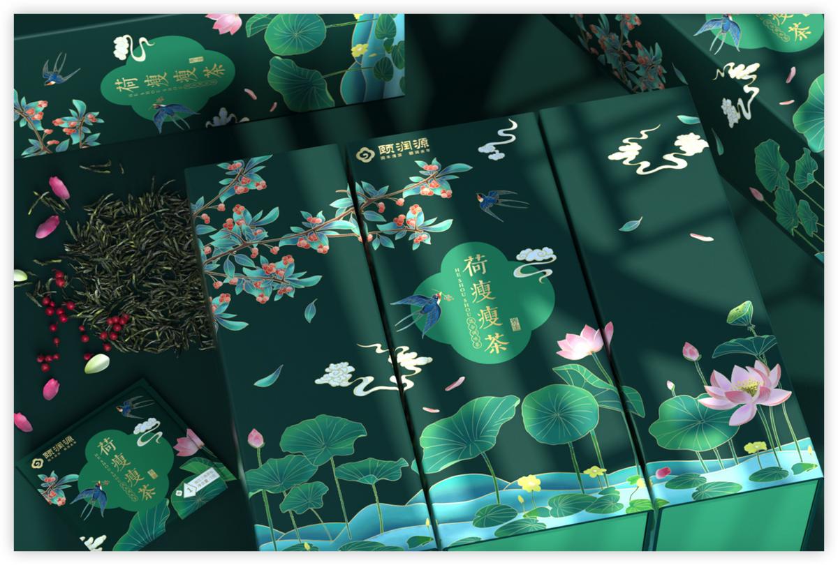 国外包装设计中的经典插画,以壮族文化为主题的国潮风插画