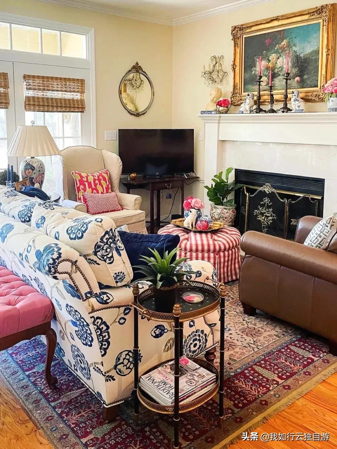 复古美式小家，铺上波斯地毯瞬间变温馨