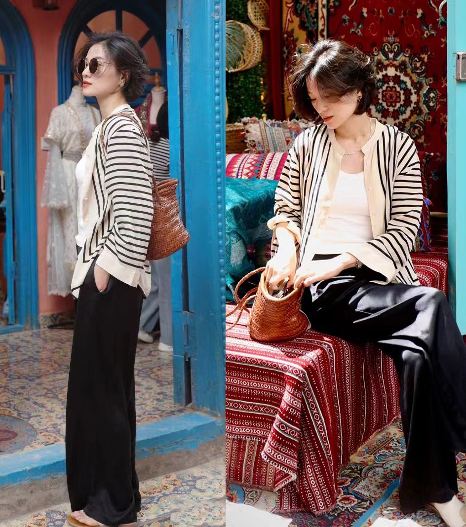 40岁女士气质高端穿搭夏季淡雅,40到50岁女人夏季拉链裙连衣裙