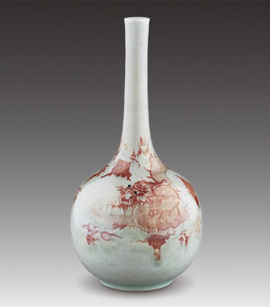 康熙时期红釉瓶图片,淡描青花瓷器鉴定