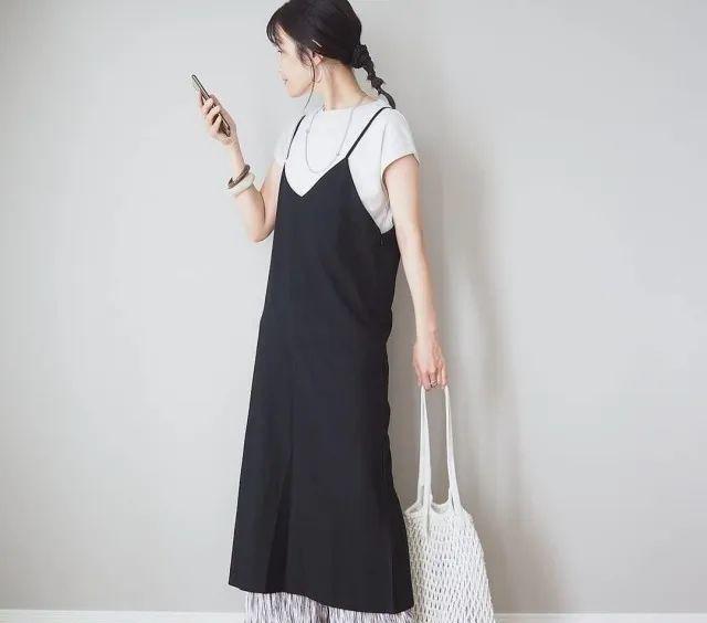 背带裙气质穿搭女,背带裙穿搭夏季收腰显瘦