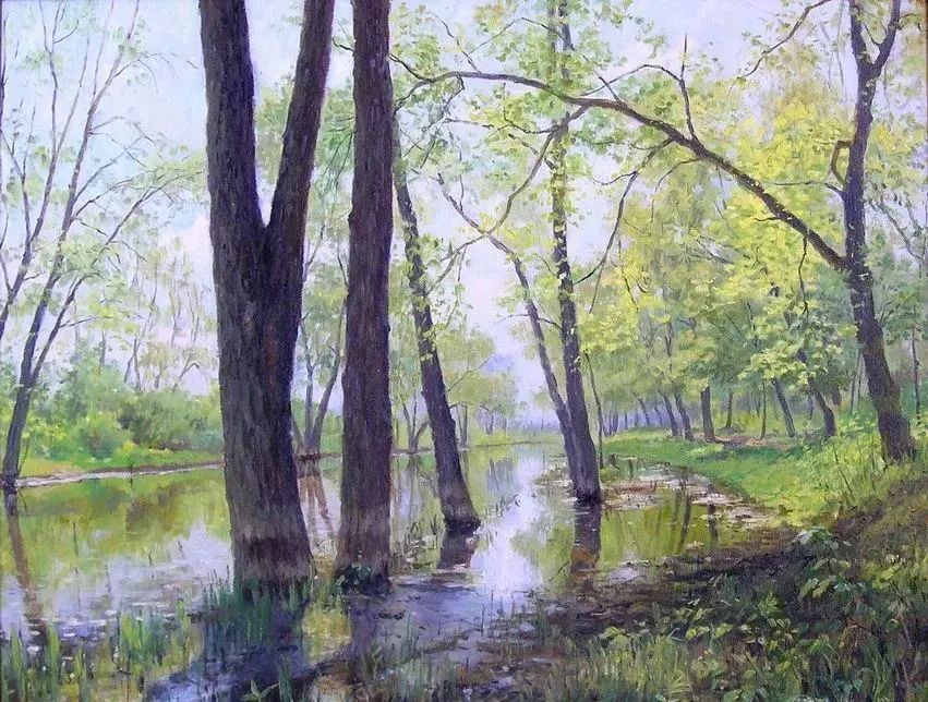 光影很强的油画风景,这油画太美了把光影画到了极致