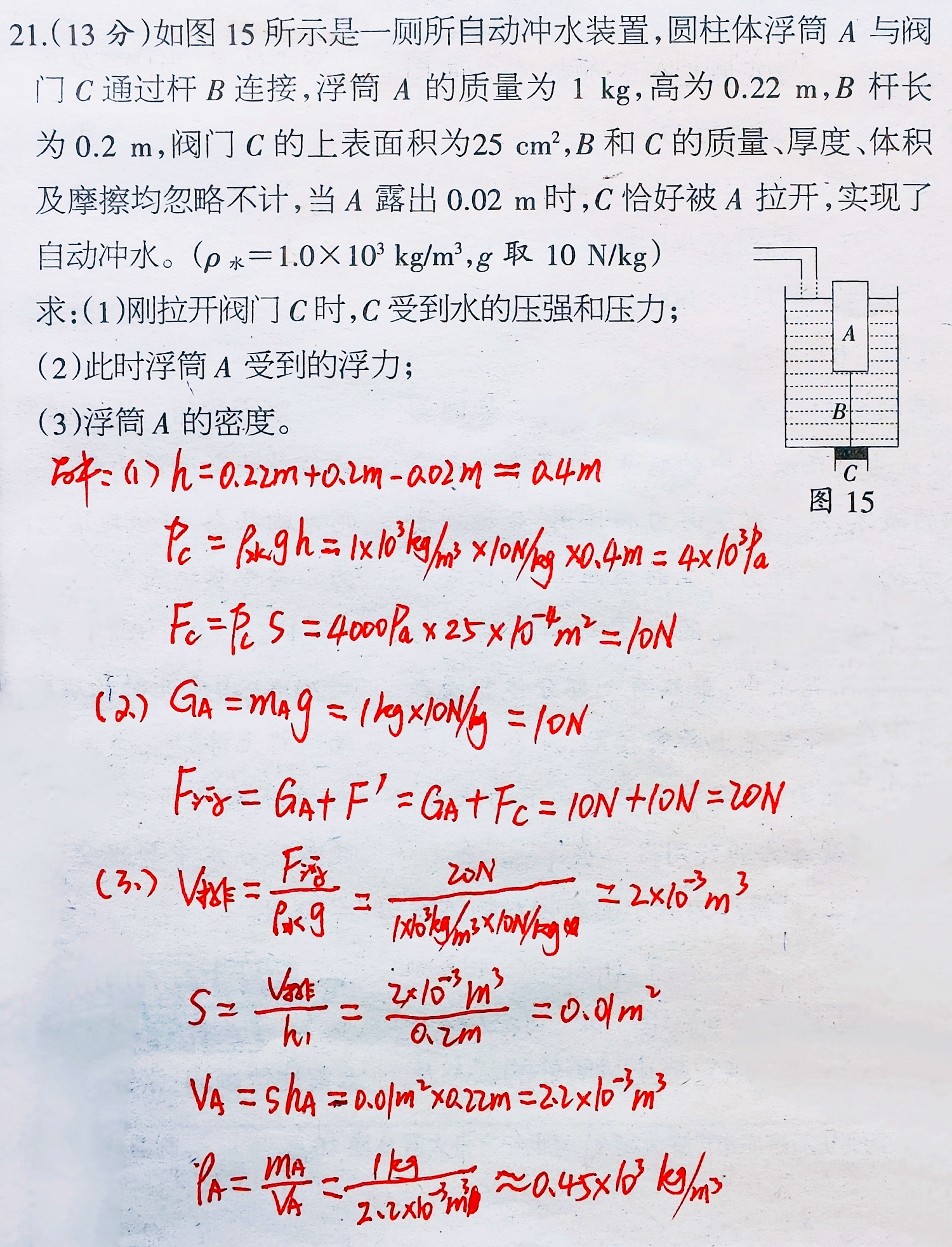 物理浮力难题大题解题思路,浮力题100道经典