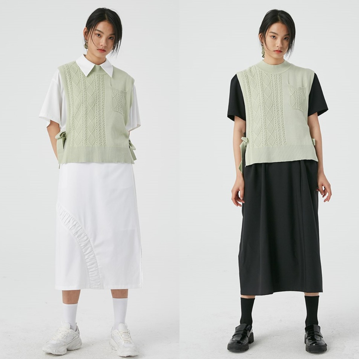 最新马甲穿法,马甲叠穿搭配