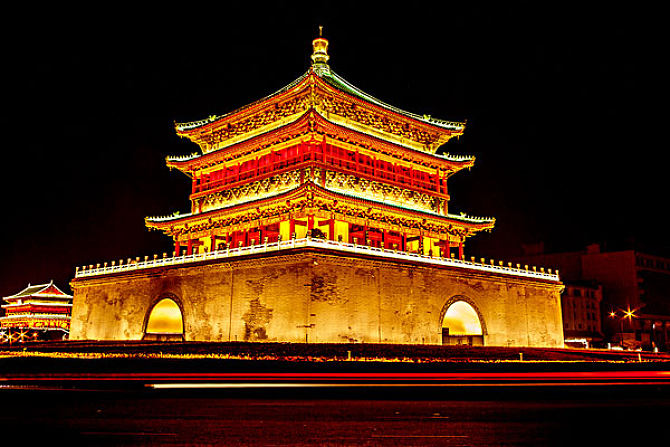 「银行卡上的中国十大名楼」钟鼓楼：晨钟暮鼓交替，文武胜地双楼