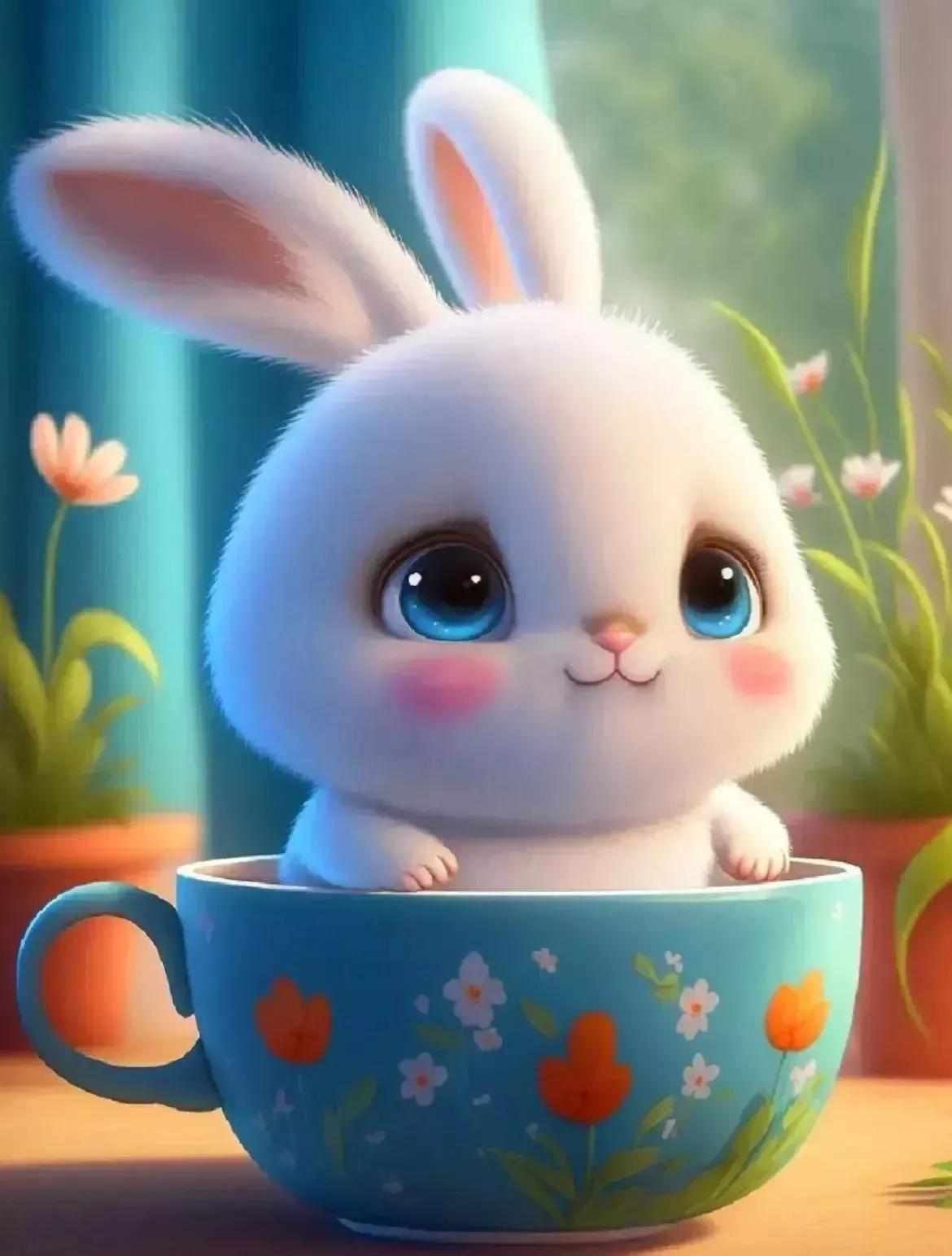 兔兔美美的照片,甜美可爱兔美美