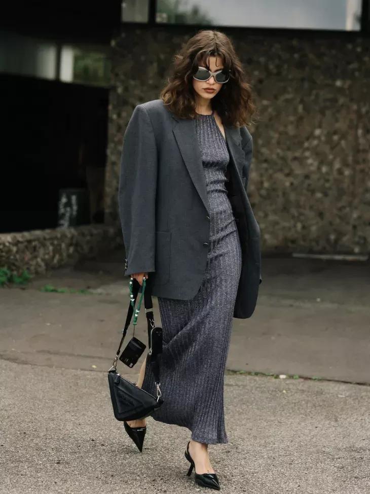 大码西装套装裙冬港风,时髦精蓄力款西装裙