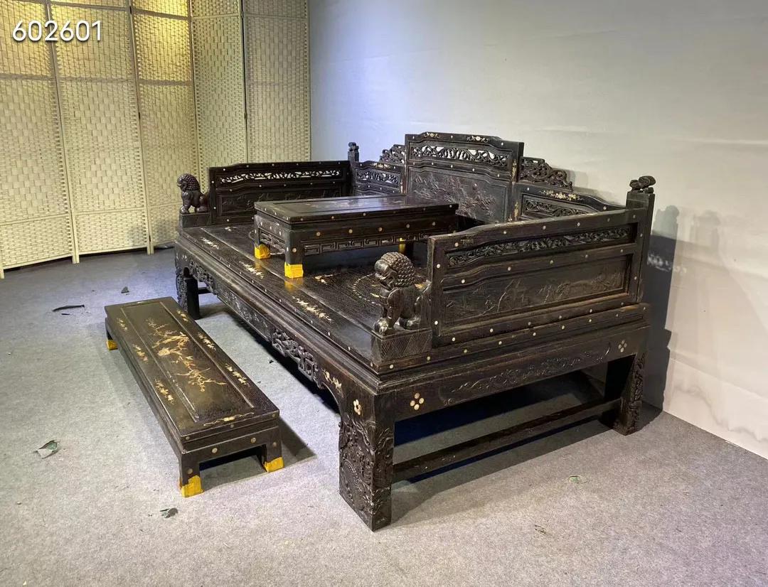 小叶紫檀罗汉床龙床,红木小叶紫檀罗汉床