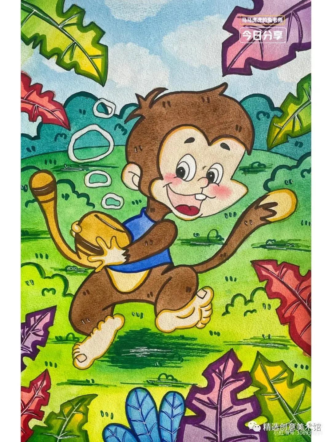 马克笔画儿童故事插画图,儿童简单马克笔绘画创意3-6岁