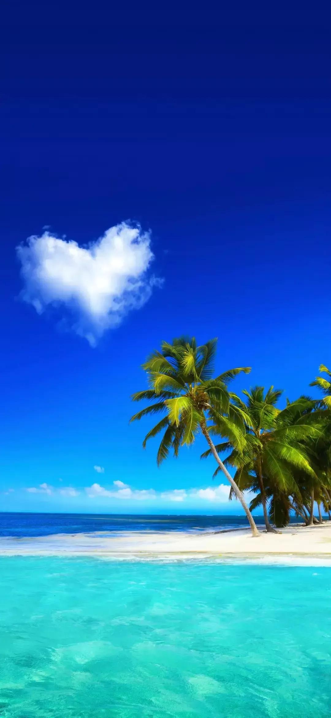 美丽的碧海蓝天壁纸,2018蓝色大海夏天壁纸