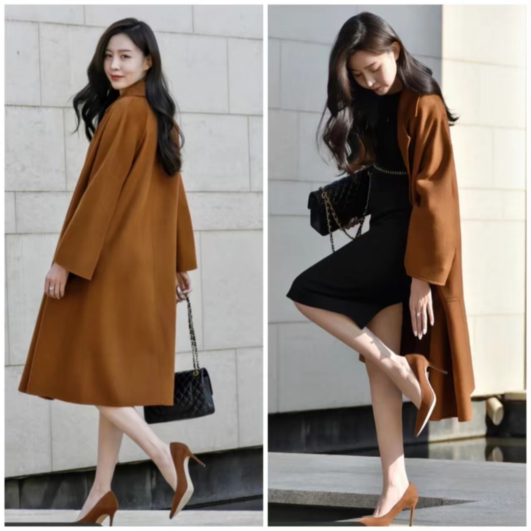 呢子大衣配高跟鞋的穿搭高级感,韩剧女主穿搭秋冬大衣搭配高跟鞋