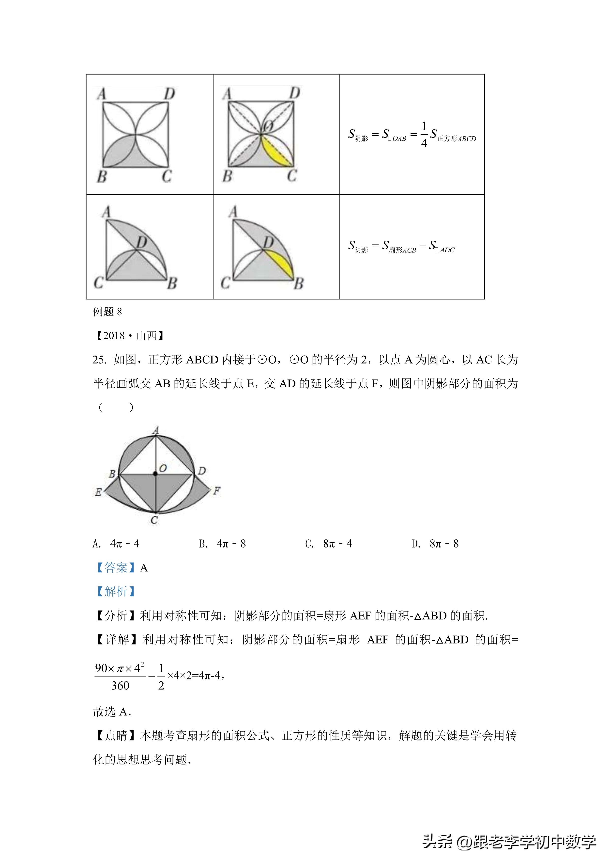 不规则图形面积经典题型,圆图形阴影面积练习题