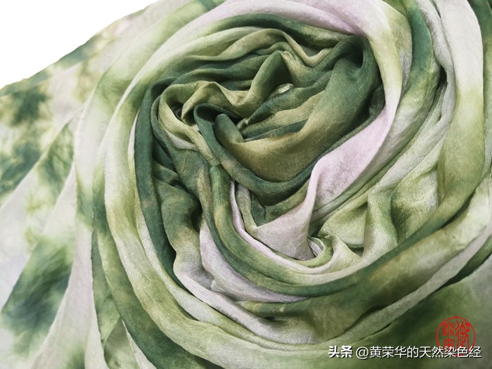 桑蚕丝云染丝巾,水绿云染丝巾