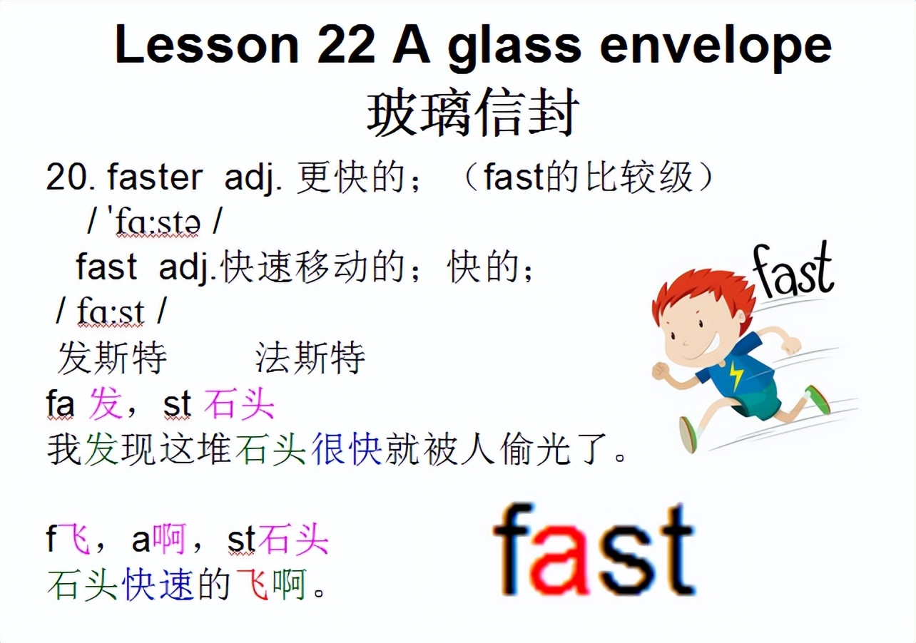 新概念二音标，Lesson22Aglassenvelope玻璃信封