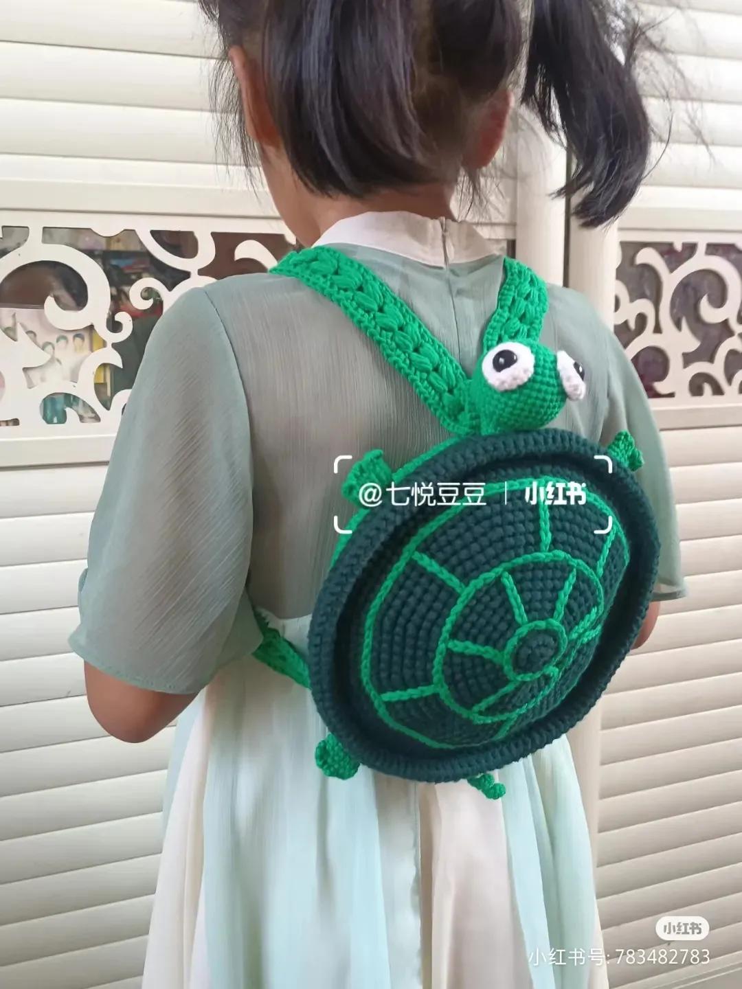 小乌龟双肩包编织教程,钩针兔子双肩包教程