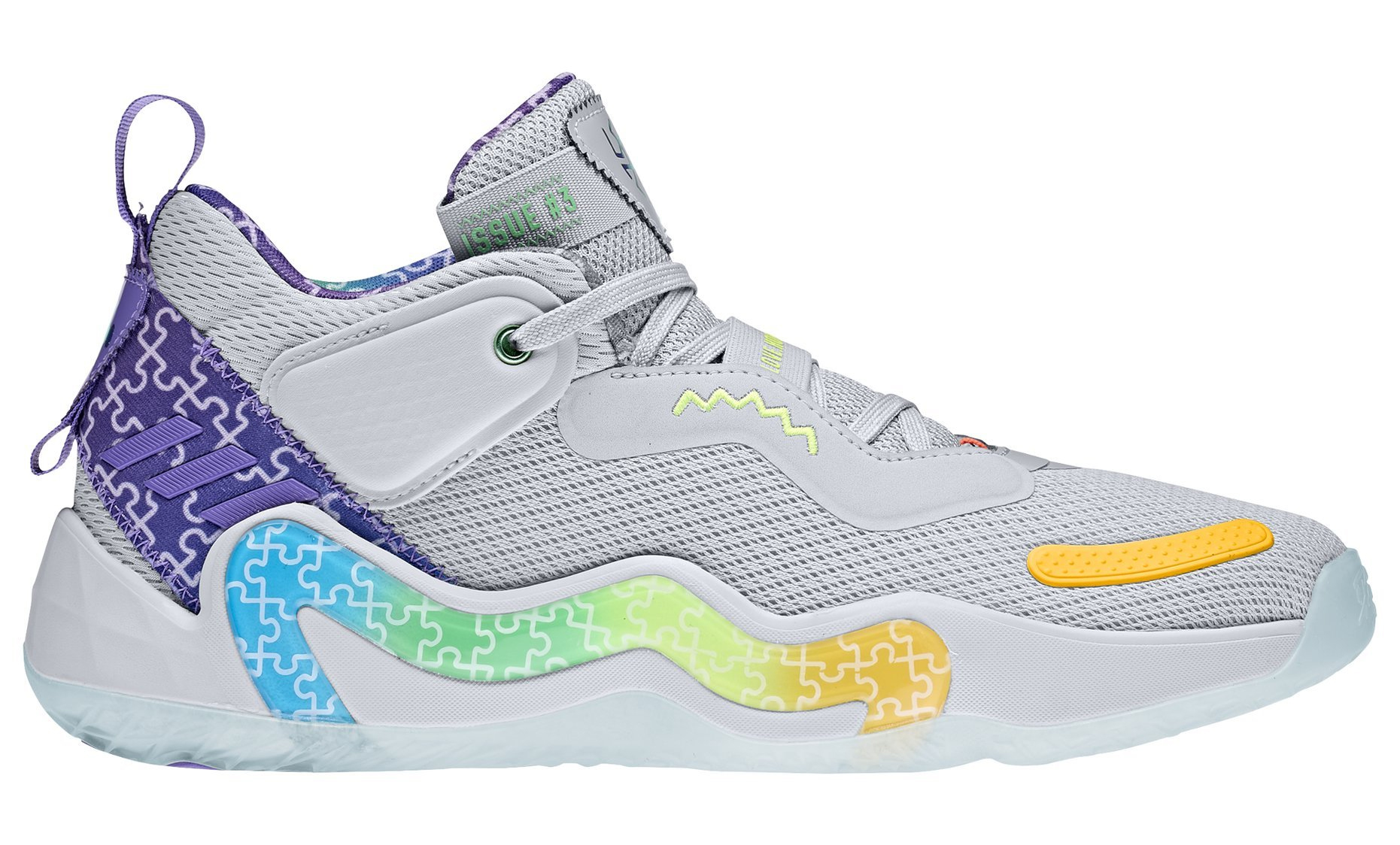 阿迪达斯米切尔3代篮球鞋黑紫,阿迪达斯为米切尔设计的球鞋