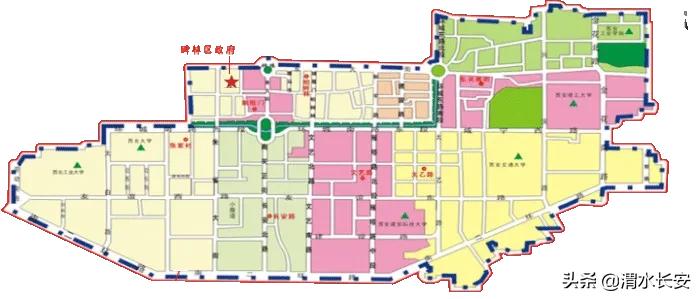 西安市区划分详细图,西安市新城区地图区域划分