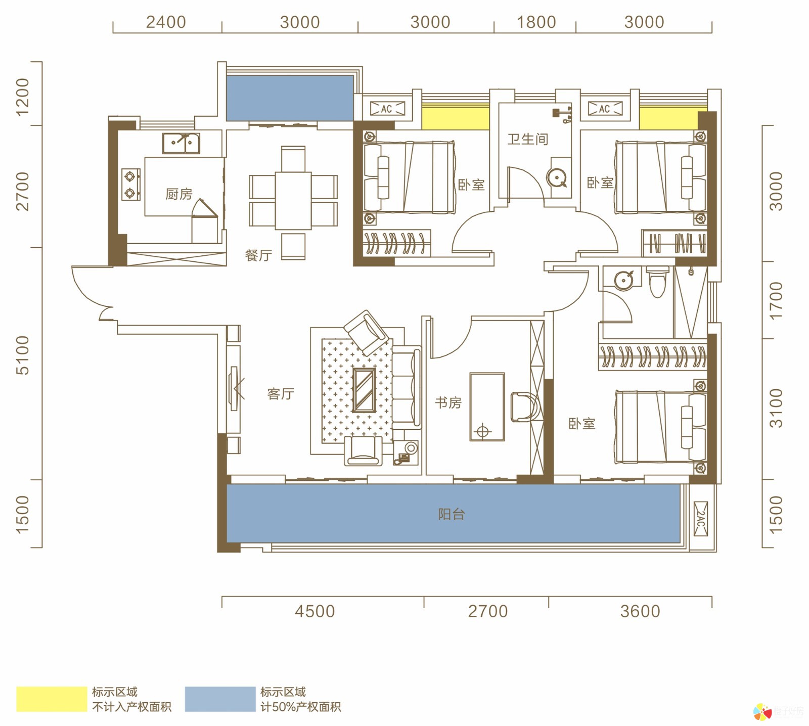 125平方双阳台公认最好的户型合集,十大最佳双阳台户型图