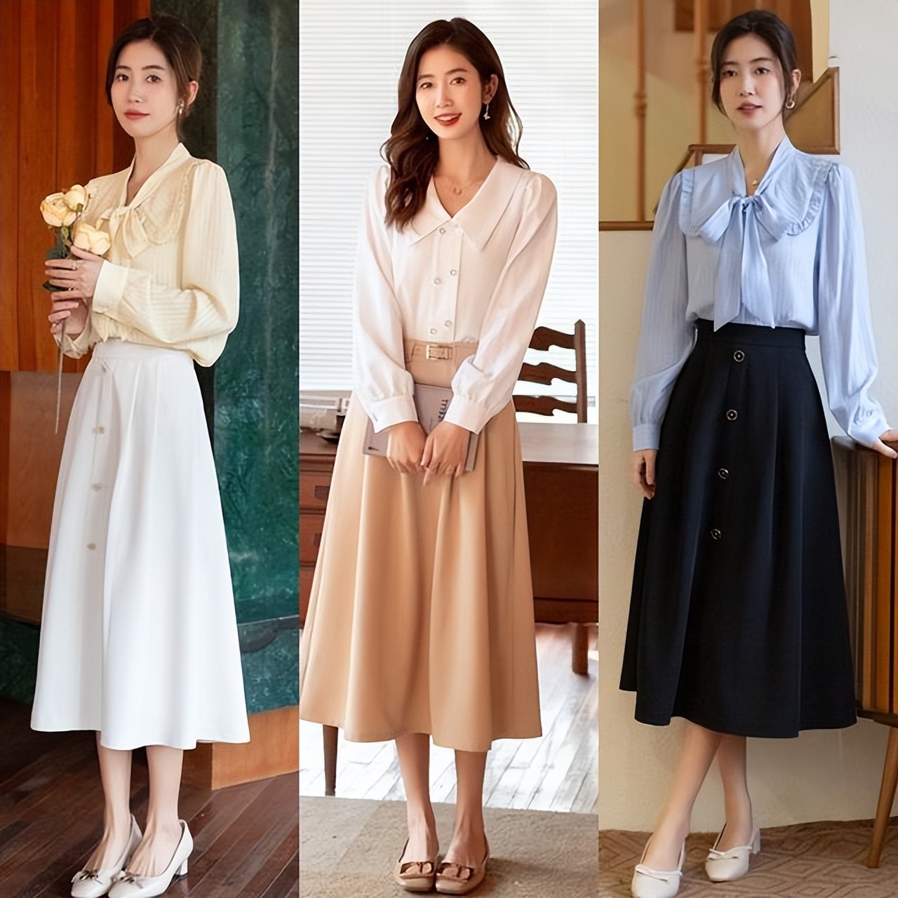 衬衫搭配这4种半身裙高级又减龄,衬衫搭配半身裙淑女又不失潮流