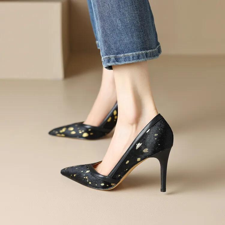 马毛豹纹高跟鞋,马海毛豹纹高跟鞋