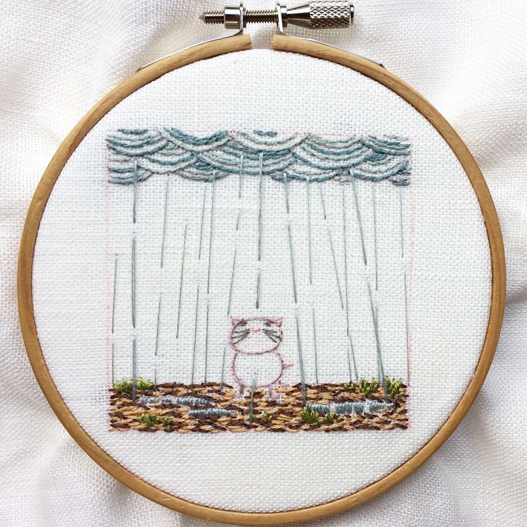 一针一线日本纯手工刺绣,日本刺绣简单又漂亮