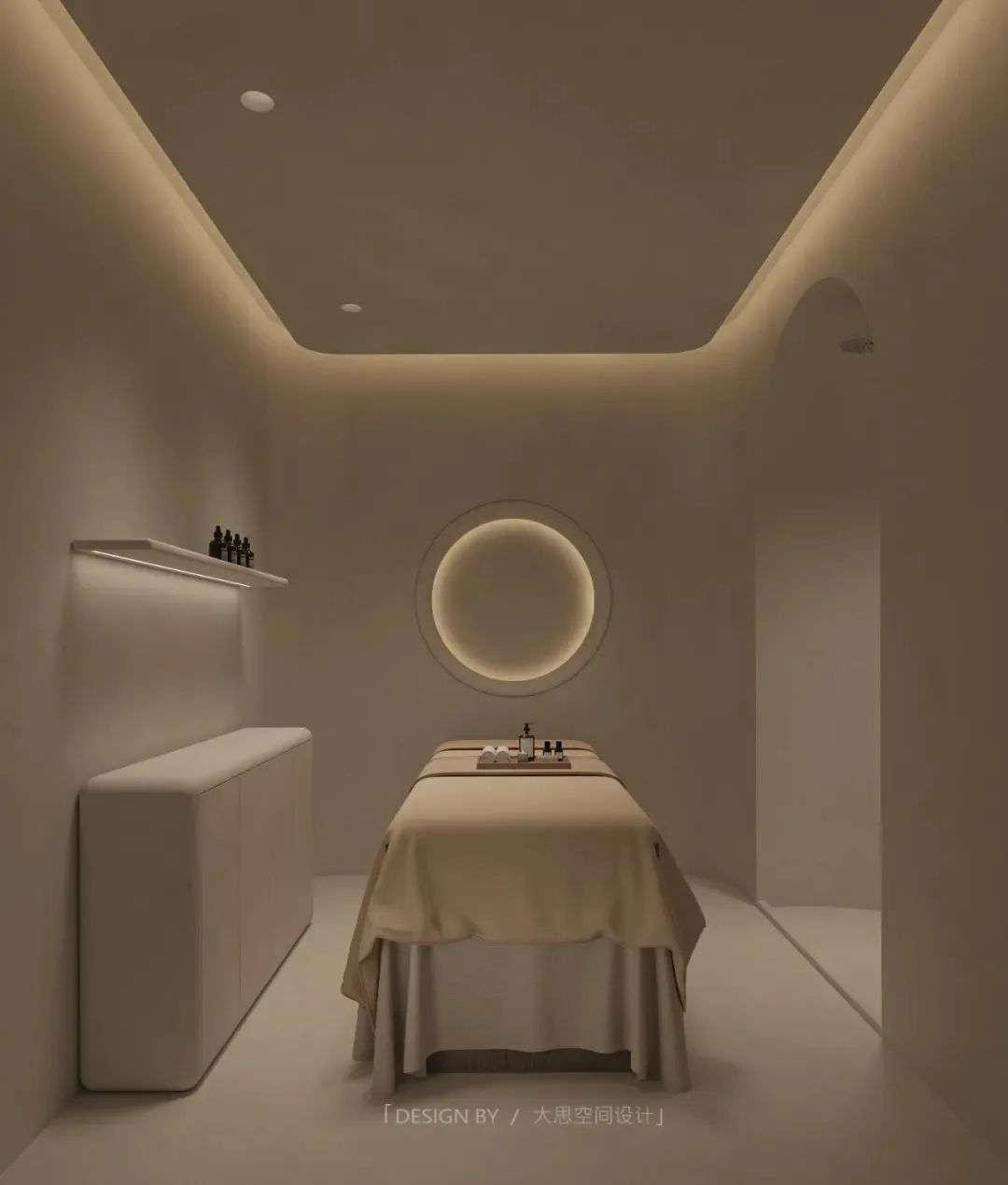 法式奶油风装修美容院,优雅净白空间设计