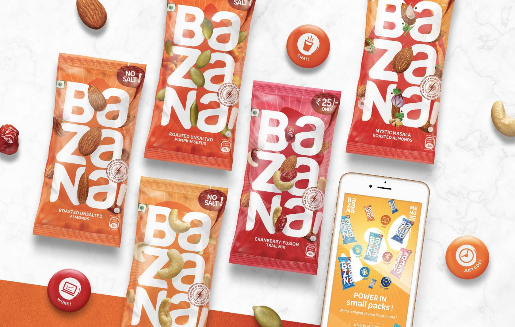 Bazana干果混合物品牌包装设计via：ArtisticodopeoDesignz