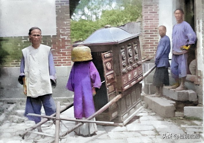 超清彩修复！1911年的福建福州，新娘头上扣竹篓，竟然还有弃婴塔