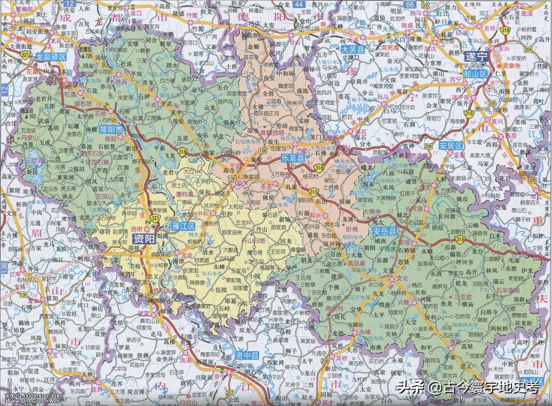 四川省旅游地图全图,四川省内江地图全图