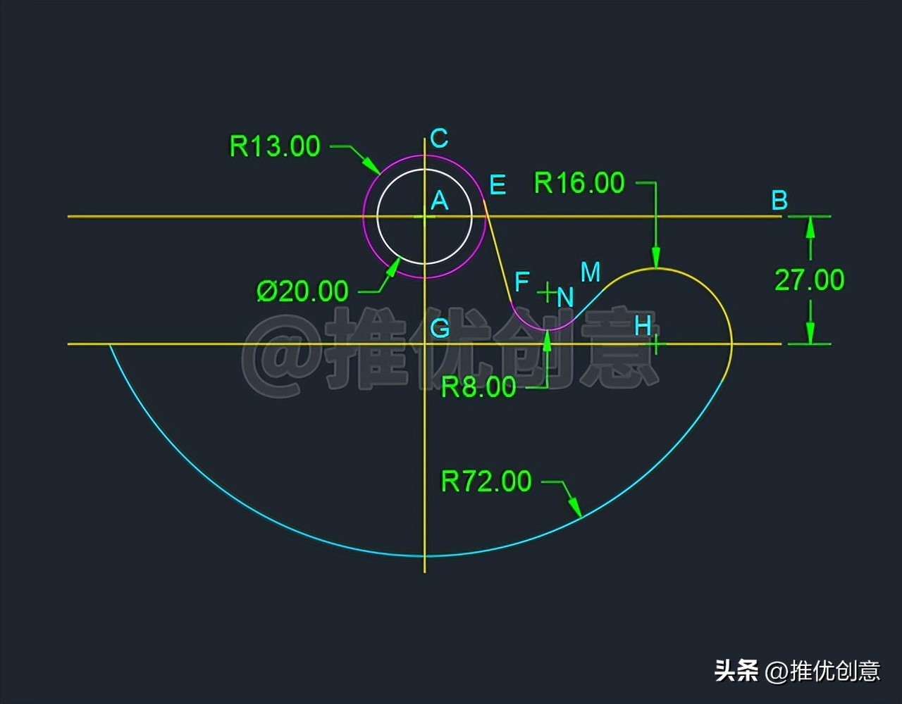 cadr22圆弧的绘制,cad2007怎么画r10的圆弧