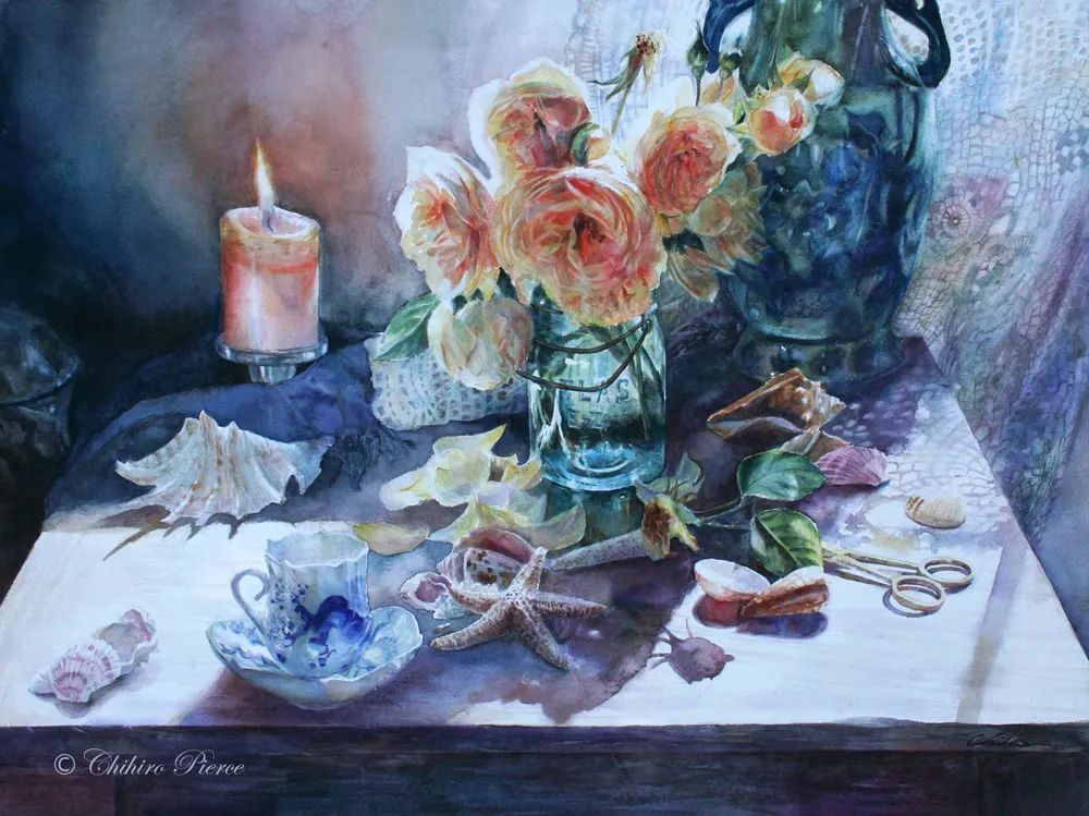 日本美少女工笔画家,日系女画家作品