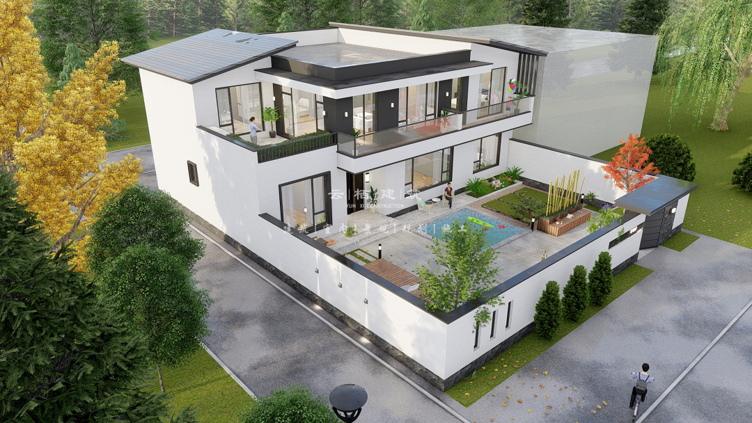 现代隐居别墅设计,别墅设计现代风四合院