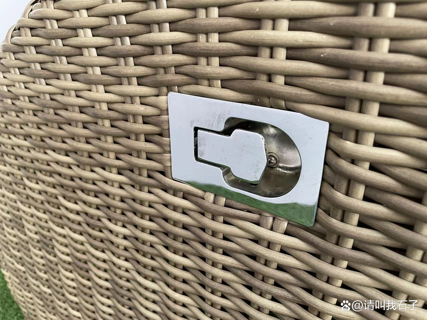 北欧户外藤编单人沙发组合,户外庭院北欧藤编沙发