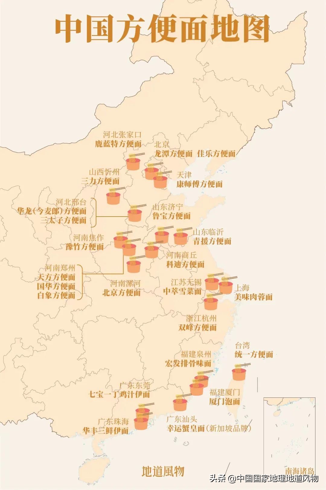 中国方便面市场份额图,全国各地方便面图鉴