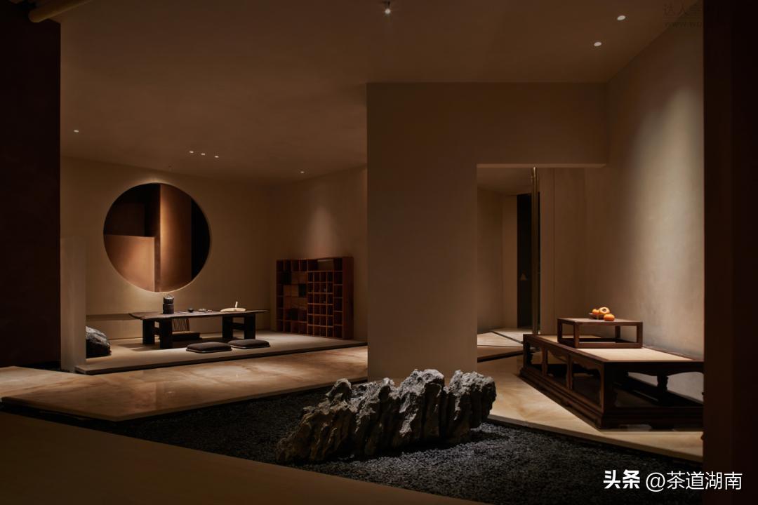 不装吊顶的禅意茶室装修效果图,广东禅意茶室私人会所包厢设计