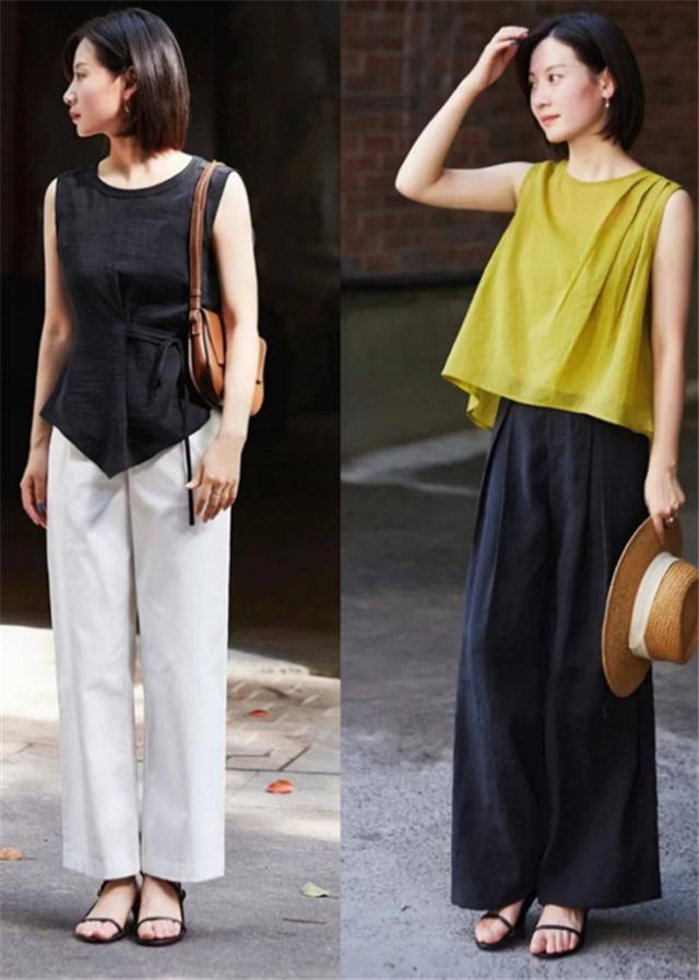 中年人阔腿短裤搭配什么上衣,中年女人穿上这条裤子好时髦